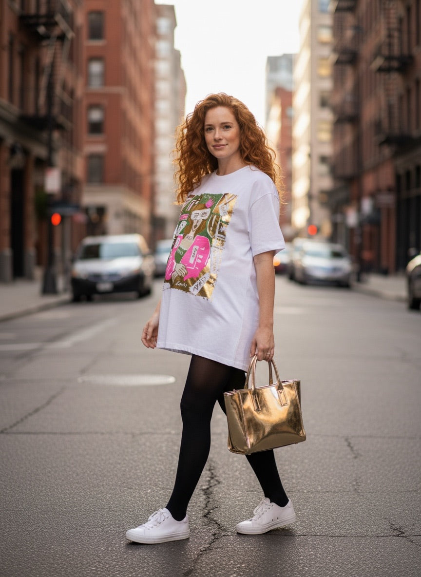 Basic Cotton T-Shirt - Laminated Print
