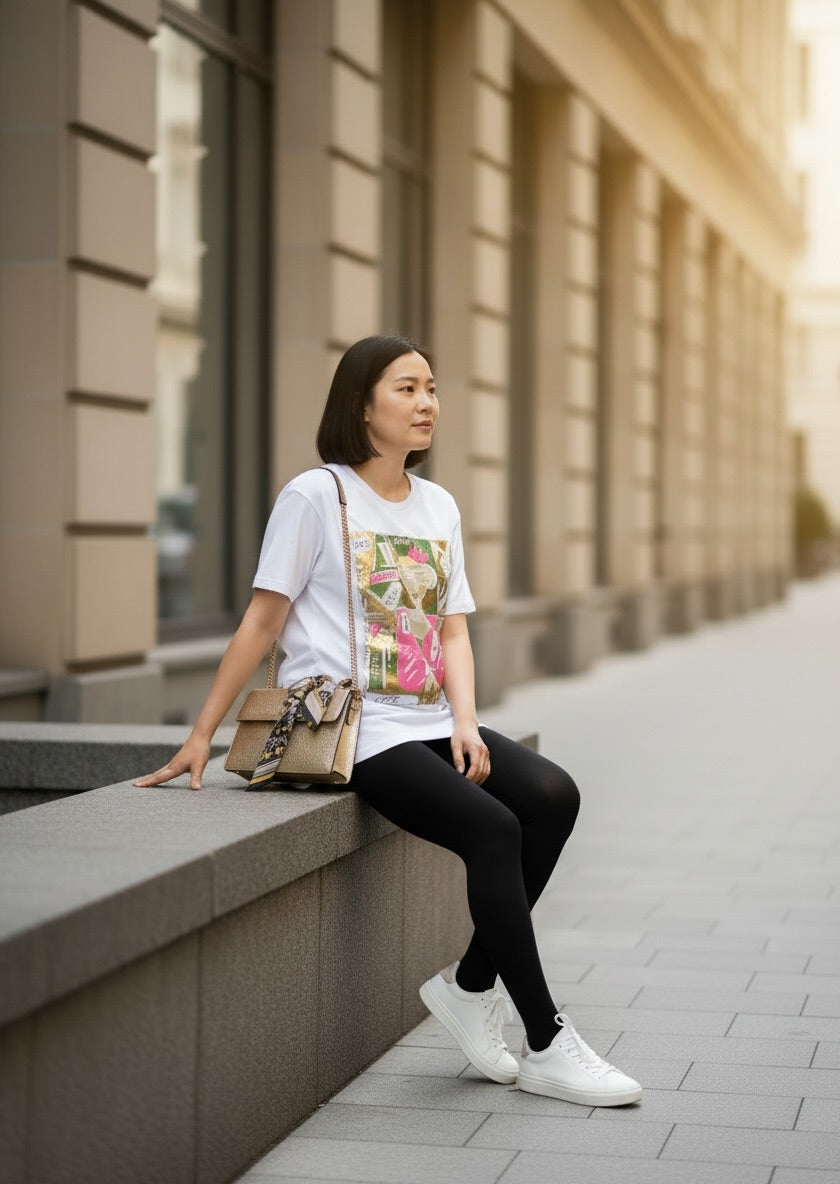 Basic Cotton T-Shirt - Laminated Print
