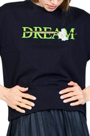 Cotton Crew Neck T-Shirt Cutout Detail