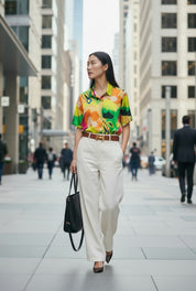 Floral Print Satin Blouse