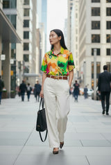 Floral Print Satin Blouse