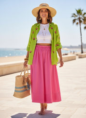 Rose Embroidery Cotton Blouse