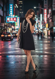 Little Black Dress Ruffled Sleeve