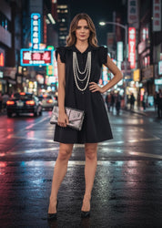Little Black Dress Ruffled Sleeve
