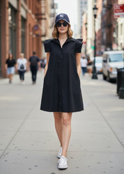 Little Black Dress Ruffled Sleeve