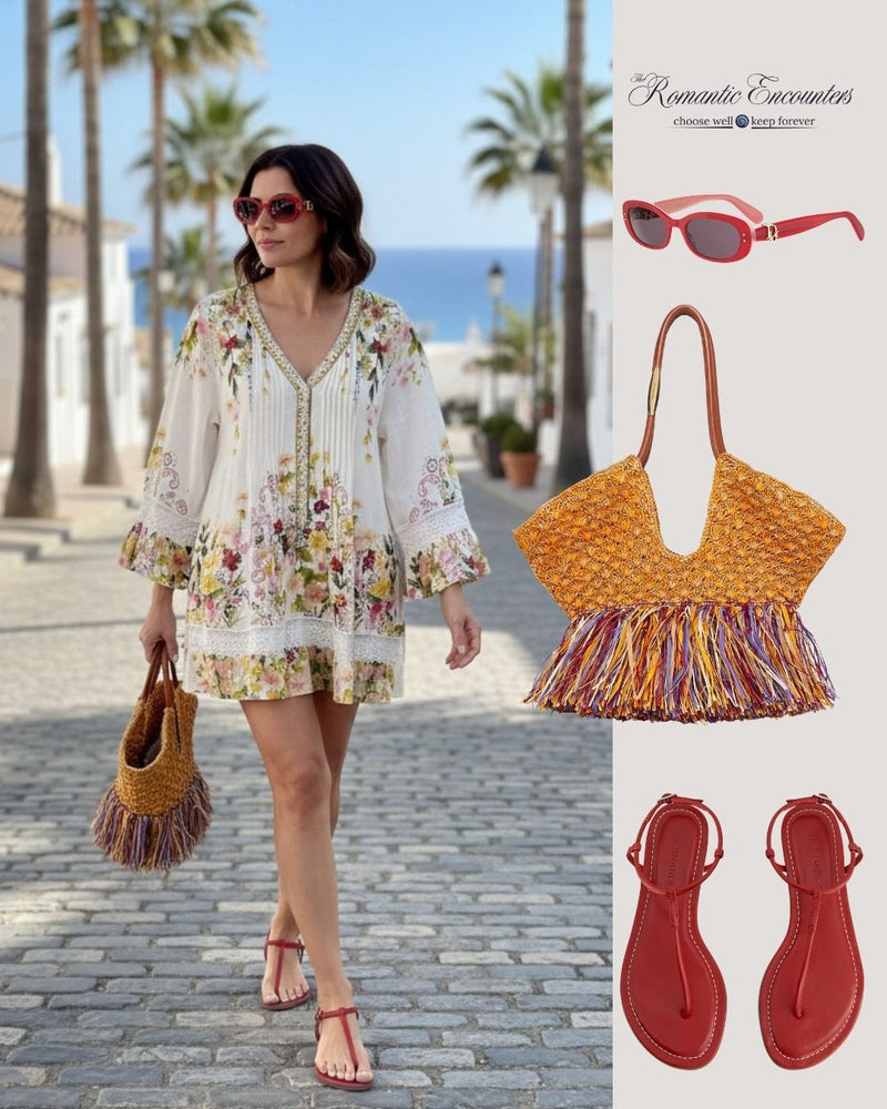 Camilla V-Neck Linen Minidress