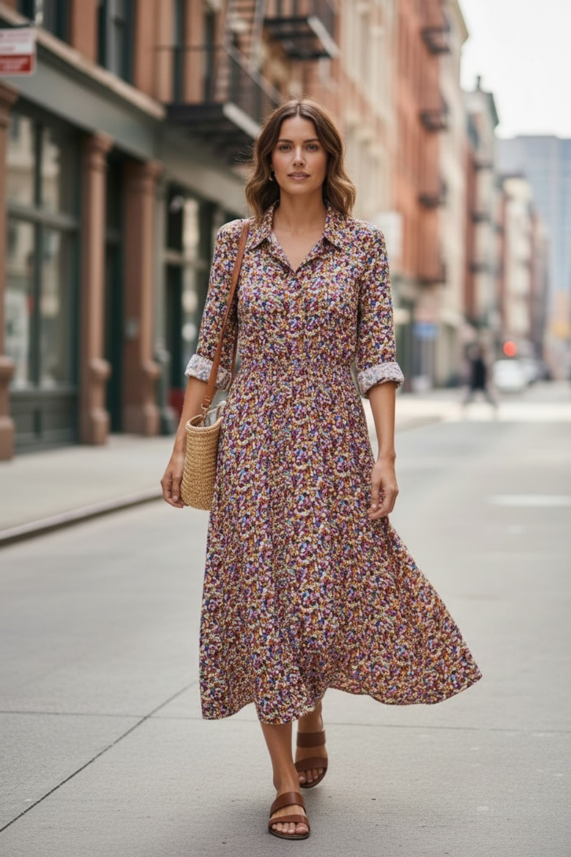 Rouge Floral Dress Organic Cotton