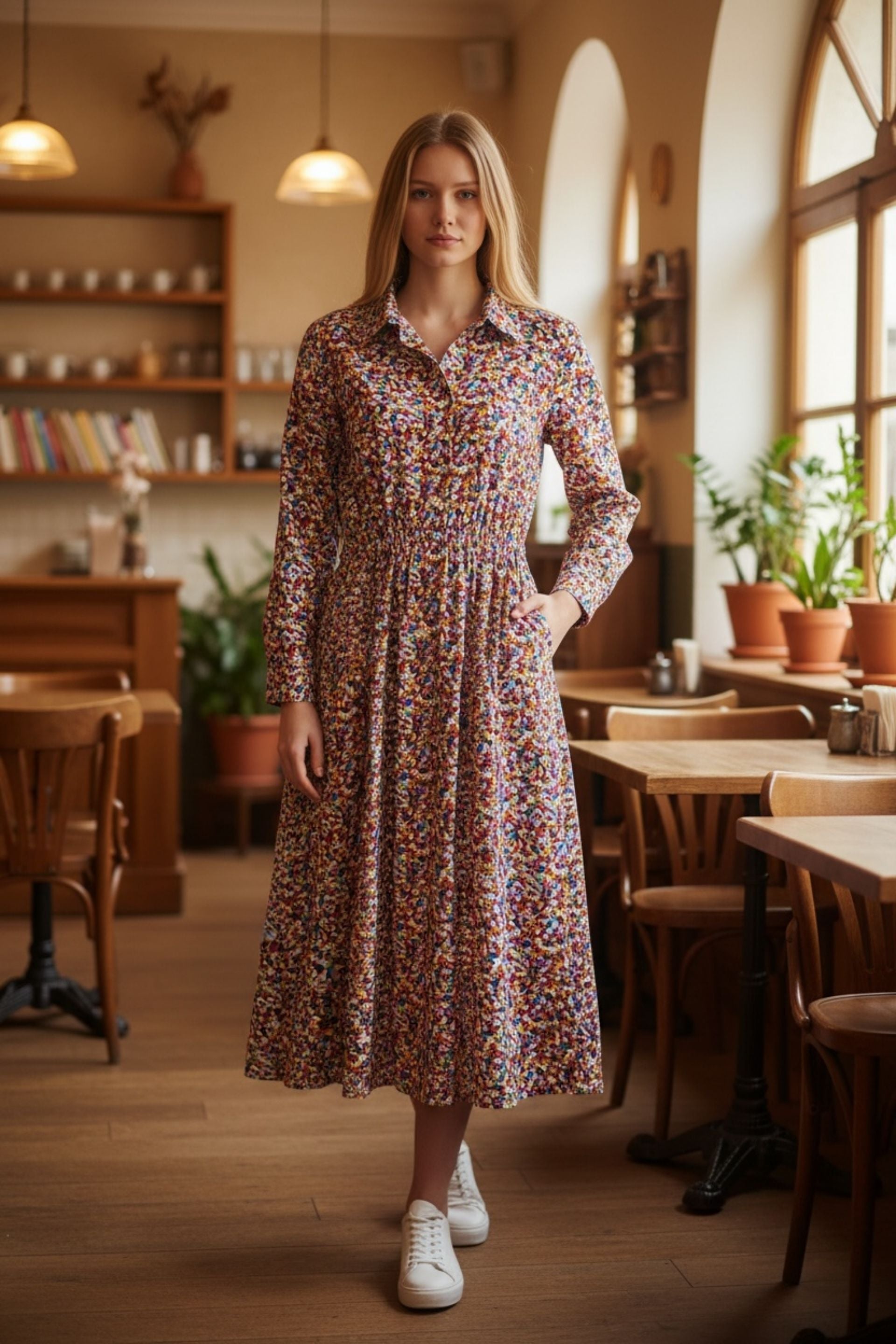 Rouge Floral Dress Organic Cotton
