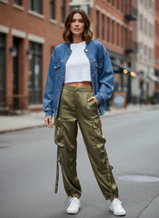 Satin Cargo Pants