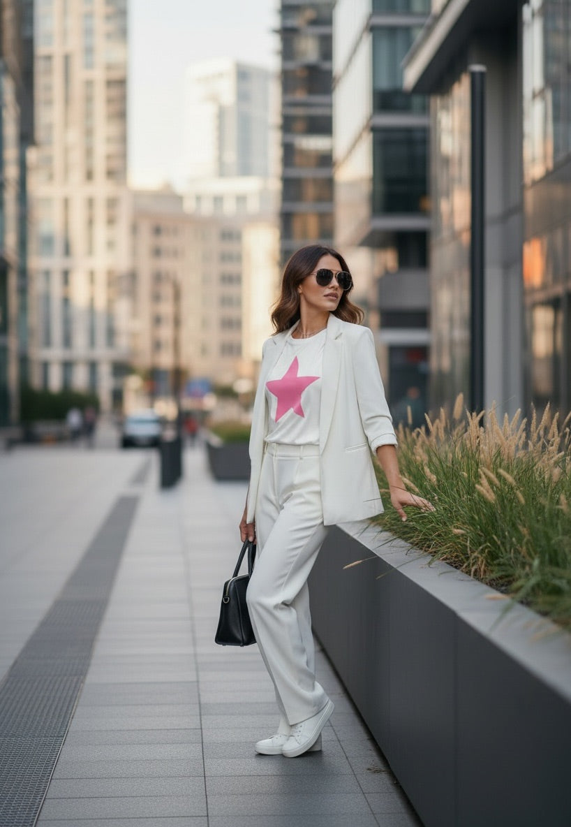 Basic Cotton T-Shirt Star Printed